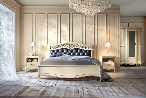 Conception de meubles de lit Lits Lits blancs Lit double Chambre de luxe Bois