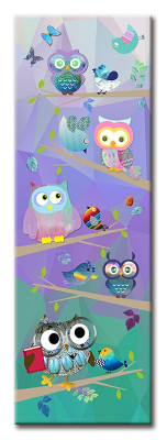 Image de la chambre d'enfant pour les enfants hibou coloré impression artistique abstraite 95038