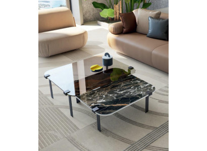 Tables basses Table Luxe Tables en verre Consoles Design Ensemble de meubles italiens 2x