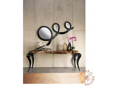 Cadre en bois véritable noir de designer r Classic Mirror Miroir mural Mobilier Italie