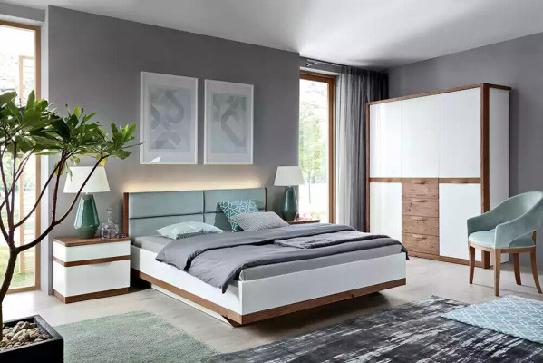 Lit Lit double design de luxe de style moderne Lits en bois de meubles de chambre