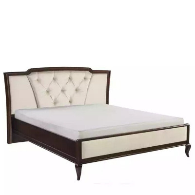 Lit en bois Lit Chesterfield Lit double dans la chambre Textile de velours