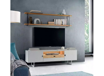 Unité murale Mur en bois Style moderne Étagère Meuble de salon Meuble TV Support TV