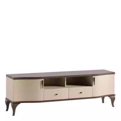 Salle de séjour Mobilier Unité murale Stand tv Étagère murale Bois beige Moderne Buffet