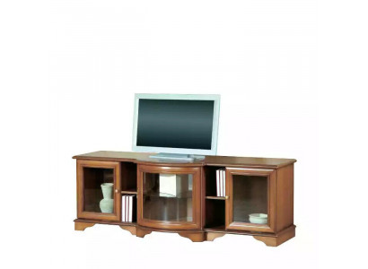 Salle de séjour meuble TV télévision bas armoire mobilier bois meuble TV 177cm.