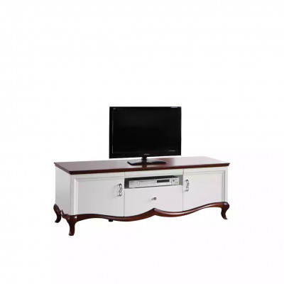 Meuble TV bas meuble TV en bois de luxe blanc salon armoire