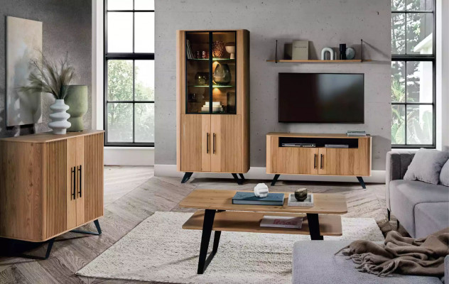 Meuble TV Lowboard Armoire de salon Meuble TV Buffet en bois Armoires de salon Bois