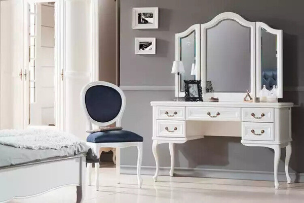 Meuble à étagère avec miroir design Art Déco, étagère de salon en bois de luxe