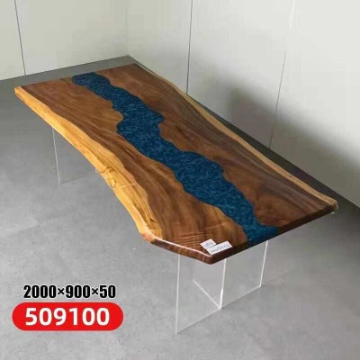 Table à manger Eau de mer Rivière Bois véritable Table de rivière 200x90 Tables Résine époxy nouvelle