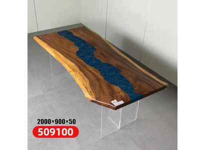 Table à manger Eau de mer Rivière Bois véritable Table de rivière 200x90 Tables Résine époxy nouvelle
