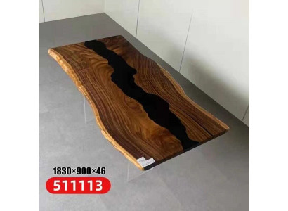 Table rivière en résine époxy bois massif tables d'eau noires Meubles en époxy nouveaux