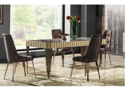 Table à manger moderne 4 chaises Ensemble de salle à manger Suite Designer 5 pièces Style Table