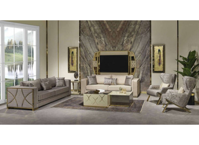 Luxueux ensemble de canapés 3+3+1 places Design Canapé Rembourrage Canapés Modernes