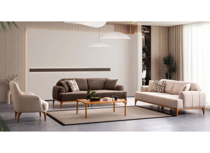Ensemble de canapé moderne beige 3+3+1 place Mobilier de salon Ensemble de luxe Sofa