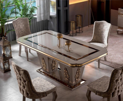 Table à manger Salle à manger Table Mobilier de salle à manger Tables Bois Gris Tables à manger