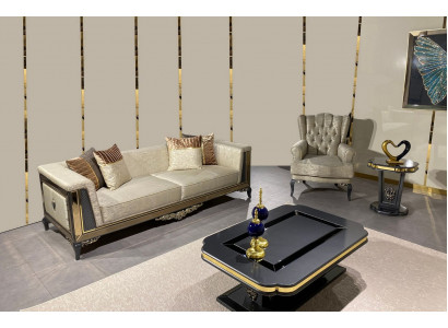 Canapés design Rembourrage Canapés Textile Canapé relax Ensemble de canapé 3+1 places
