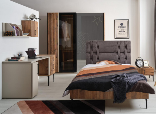 Mobilier de chambre à coucher Chambre d'enfants Jeunesse Lit Armoire 4 pièces.