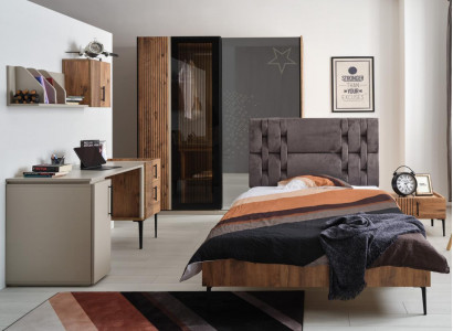 Mobilier de chambre à coucher Chambre d'enfants Jeunesse Lit Armoire 4 pièces.