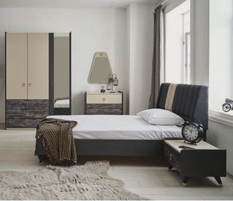 Chambre luxueuse et élégante mobilier moderne lit 5 pièces. ensemble