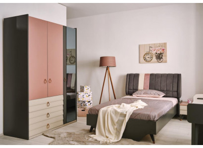 Chambre Ensemble Lit Table de chevet Armoire Moderne Luxe Setra Set