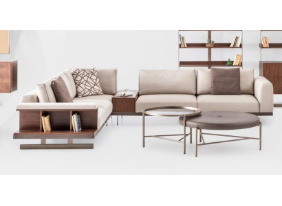 Canapé d'angle beige moderne de luxe en tissu canapé en forme de L Canapés Meubles de salon