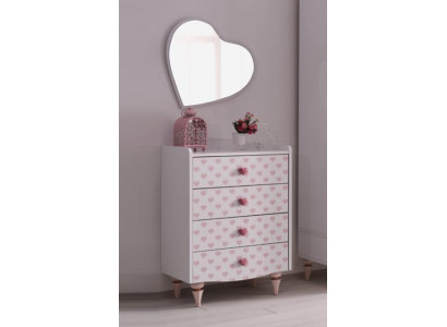Commode Miroir Bois Ensemble Design Moderne Mobilier Nouveau Groupe Blanc Luxe 2 Pièces