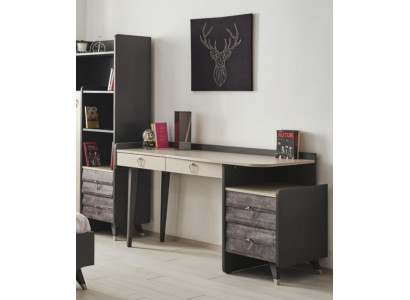 Moderne mobilier de chambre en bois gris de luxe et élégant.