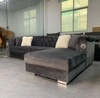 Canapé d'angle Canapé Canapé d'angle Suite d'angle Canapés Design Canapés Paysage de vie Gris Tissu