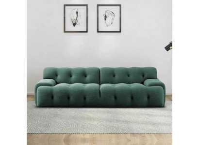 exclusif, luxueux canapé 3 places tissu siège moderne meubles en textile couleur verte