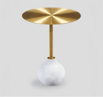 Moderne Table Basse Ronde en Métal Élégante Table d'Appoint Dorée Neuve et Luxueuse.