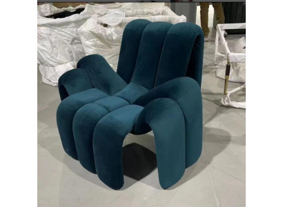 Stylischer Sessel Grün Couch 1 Sitzer moderner luxuriöser Sessel Textil neu