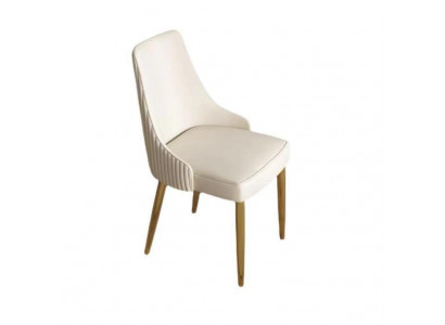 Style moderne Fauteuil élégant Chaise Blanc Siège Rembourrage Métal nouveau
