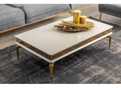 Salle de séjour blanche Table basse Table de rangement design en acier inoxydable Table nouvelle