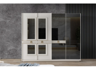 Robuste Armoire Blanche Armoire de Chambre en Verre du Designer