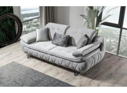 Grâce à la conception luxueuse moderne, il s'agit d'un canapé 3 places en tissu pour le salon, de couleur grise.