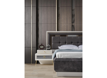 Table de chevet élégante Chambre en acier inoxydable Console de nuit Mobilier moderne