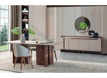 Mobilier de salle à manger exclusif Table à manger robuste Buffet design Chaises