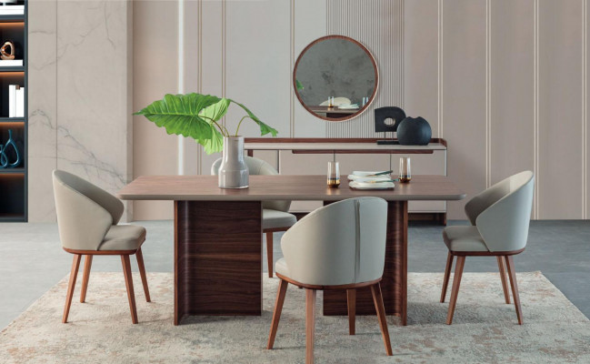 Mobilier de salle à manger exclusif Table à manger robuste Buffet design Chaises