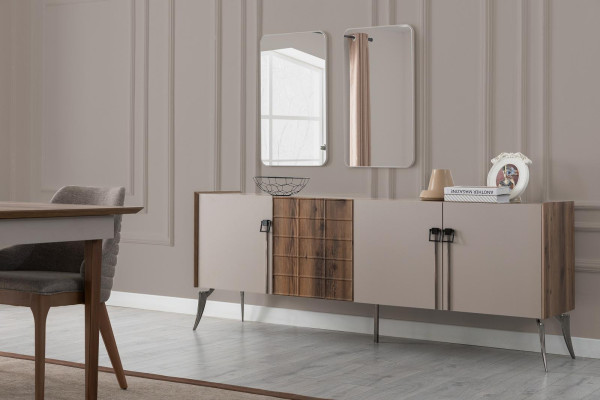 Ensemble de salle à manger élégant Ensemble de salle à manger de luxe Table de designer Chaises miroir