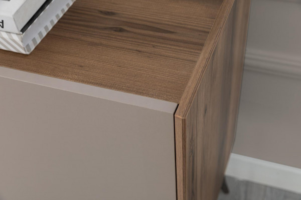 Moderne Suite de Luxe Beige Buffet 2x Miroir Meuble en Bois Buffet
