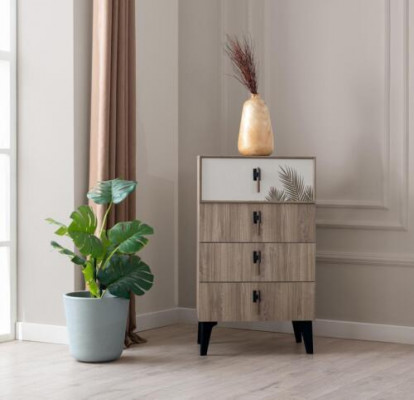 Chambre Meubles Marron Clair Grande Commode Designer 4x Porte Commode