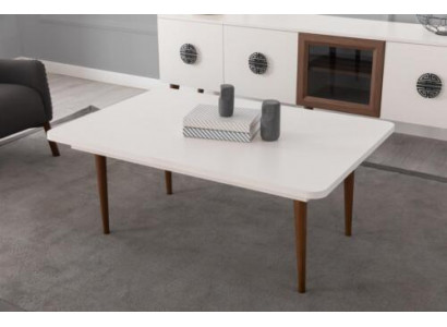 Table basse rectangulaire en bois élégante de luxe marron clair pour salon