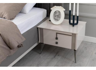 Table de chevet beige Mobilier en bois pour chambre Console en bois Tables de chevet de luxe