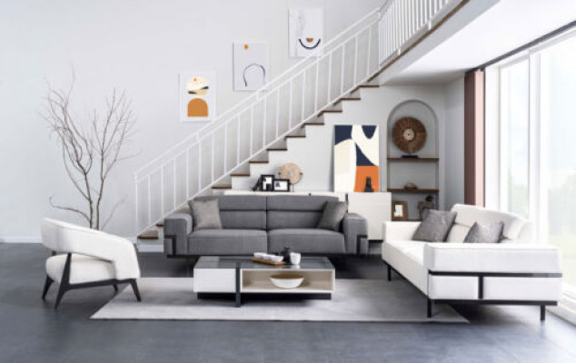 Ensemble de salon moderne composé de 2 canapés et d'un fauteuil nouveauté en 3 pièces.