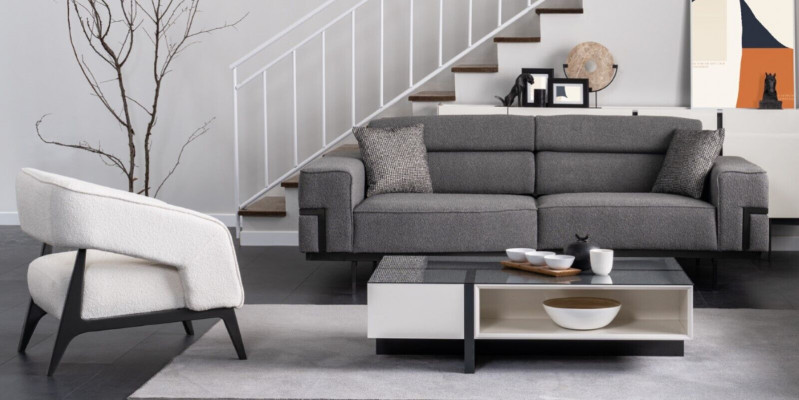 Ensemble de salon moderne composé de 2 canapés et d'un fauteuil nouveauté en 3 pièces.