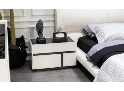 Table de chevet blanc-noir exclusive Console de nuit de chambre à coucher en bois