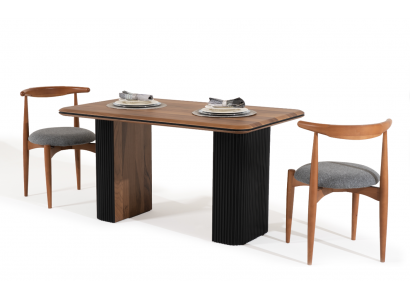 Salle à manger Ensemble de salle à manger Table de salle à manger Chaises 5 pièces Marron Classique