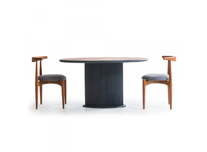 Ensemble de salle à manger moderne complet Ensemble de salle à manger Table à manger Chaises 3 pièces Marron