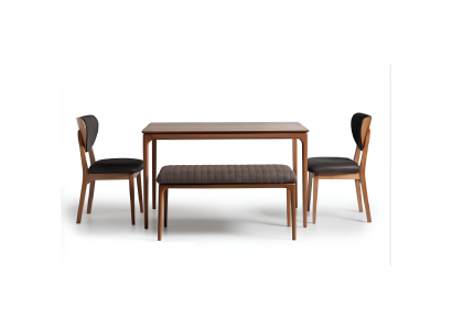 Ensemble de salle à manger Ensemble de salle à manger Bois Salle à manger Table de salle à manger Chaises 3pcs Marron