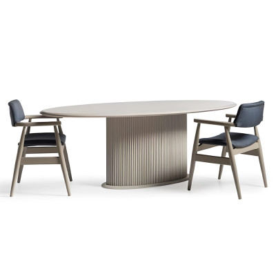Table de salle à manger de luxe Table à manger Table Bois Beige Table en bois de salle à manger